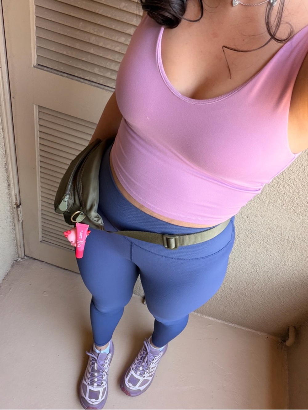 All in Motion Mauve/Pink Athletic Crop Tank – Built-In Support XS